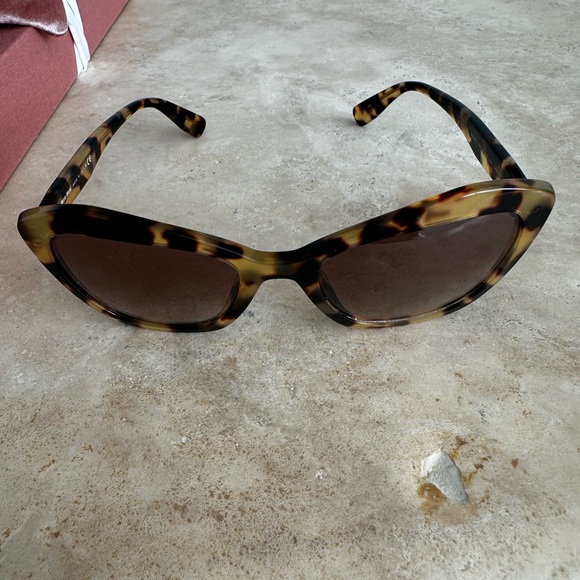 Miu Miu Tortoise Shell Sunglasses with Velvet Case - Picture 4 of 8